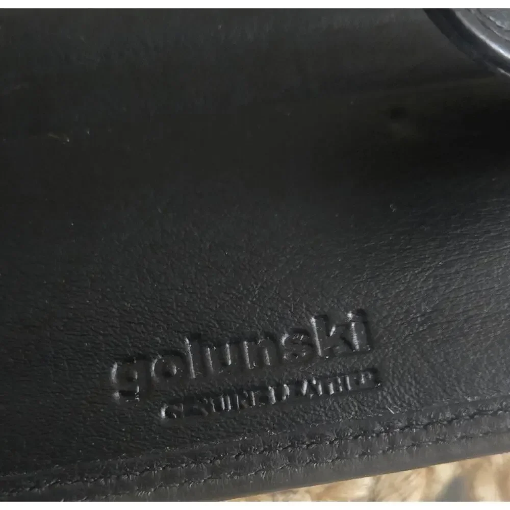 Golunski Black Leather Wallet with Chain